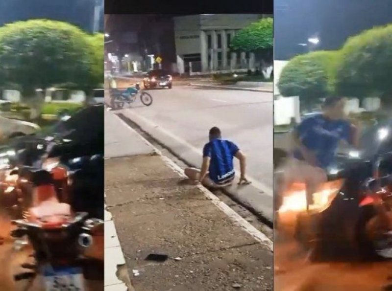 Vídeo: homem é atropelado após discussão no centro de Urupá 